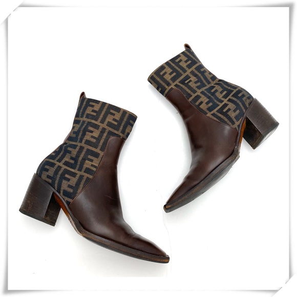 Fendi Shoes - Vintage Authentic Fendi Logo Ankle Boot
